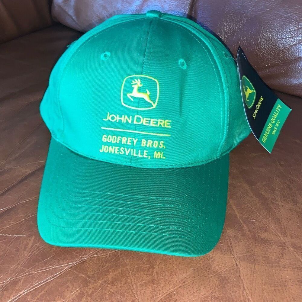 Vintage 90s Deadstock John Deere‎ Godfrey Bros. Jonesville Michigan Snapback Hat